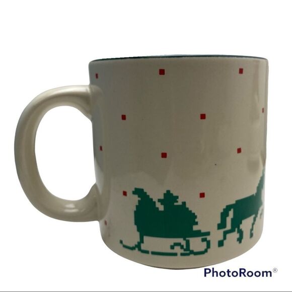 Willitts Designs Vintage 1986 Pixel Santa Reindeer & Sleigh 8 oz Mug - Picture 5 of 12